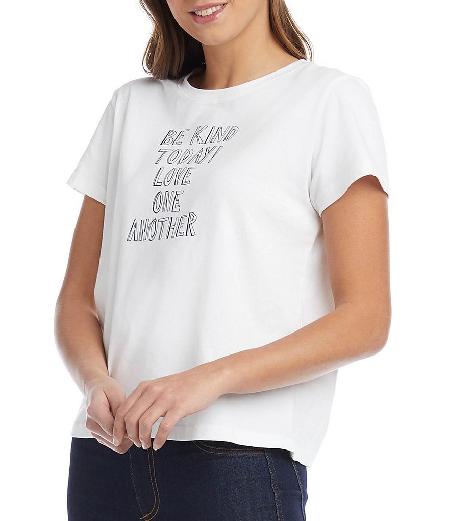 Karen Kane Inspirational Print Short Sleeve Graphic Tee
