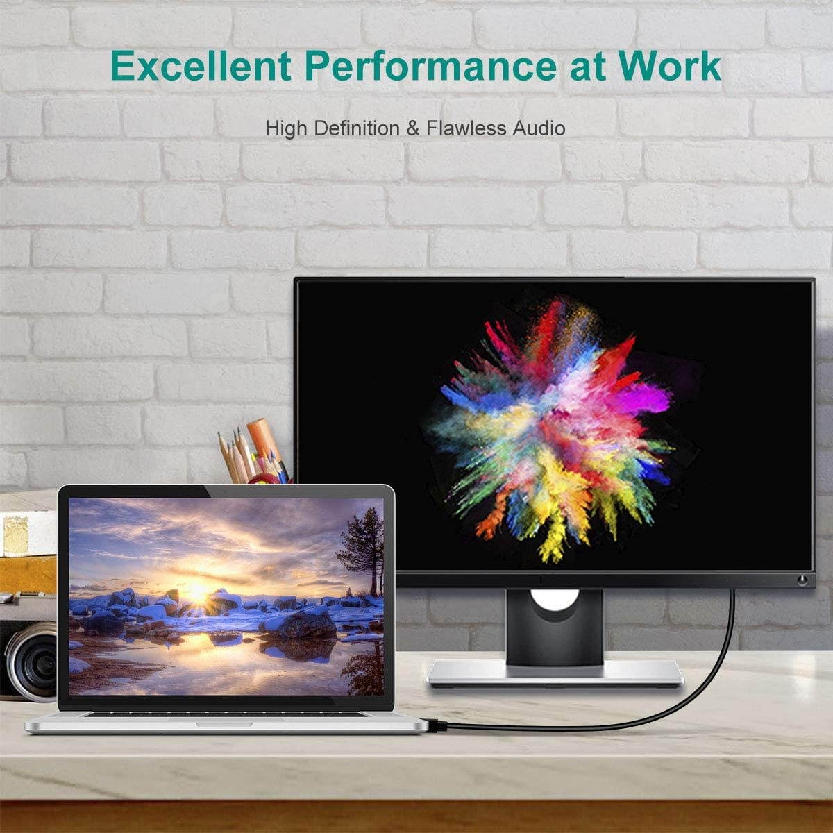 Mini DisplayPort to HDMI Cable Benfei Mini DP to HDMI 6 Feet Cable (Thunderbolt Compatible) with MacBook Air/Pro Surface Pro/Dock Monitor Projector