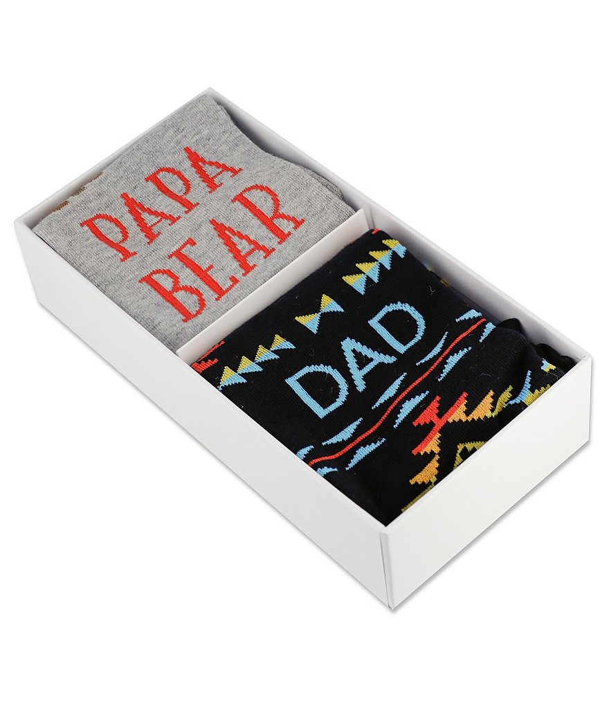 Hot Sox Novelty Fathers Day Assorted Gift Box 2-Pack Crew Socks