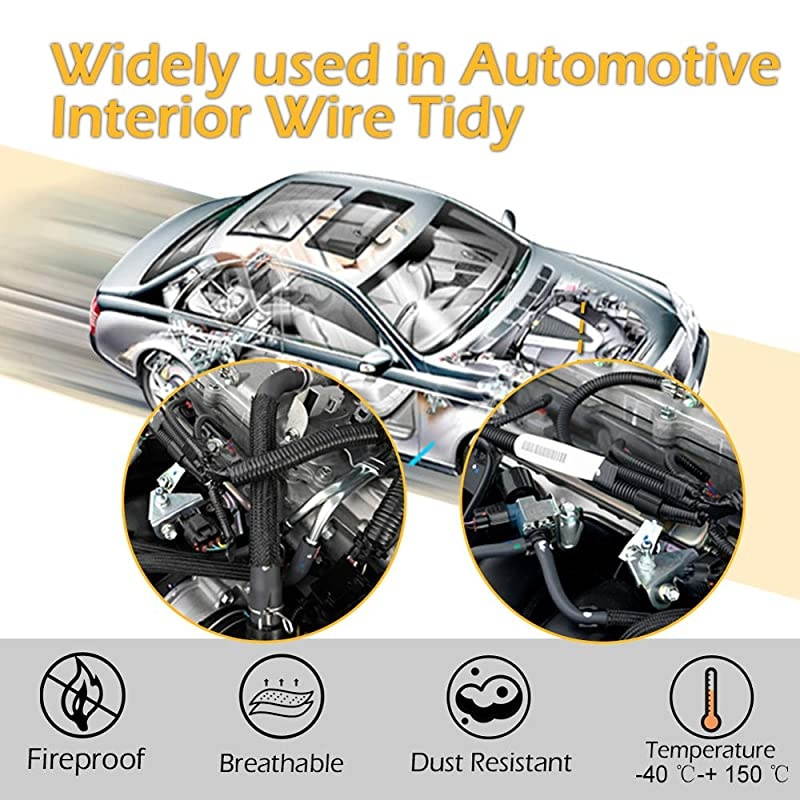 Cable Management Sleeve  2 x 52ft 34 inch Expandable Braided Cable Sleeve + 1 x 10ft Cable Ties for TV PC Home Theater Cord Organizer 3 Pieces