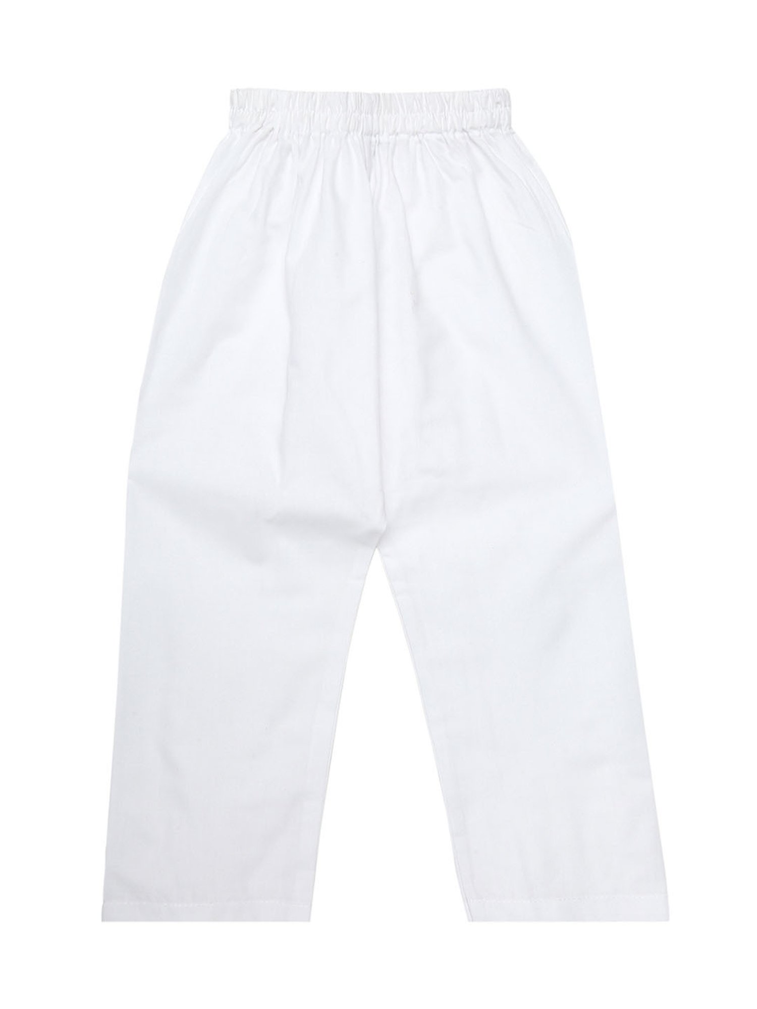 Mee Mee Kids White Self Design Full Sleeves Kurta with Pants