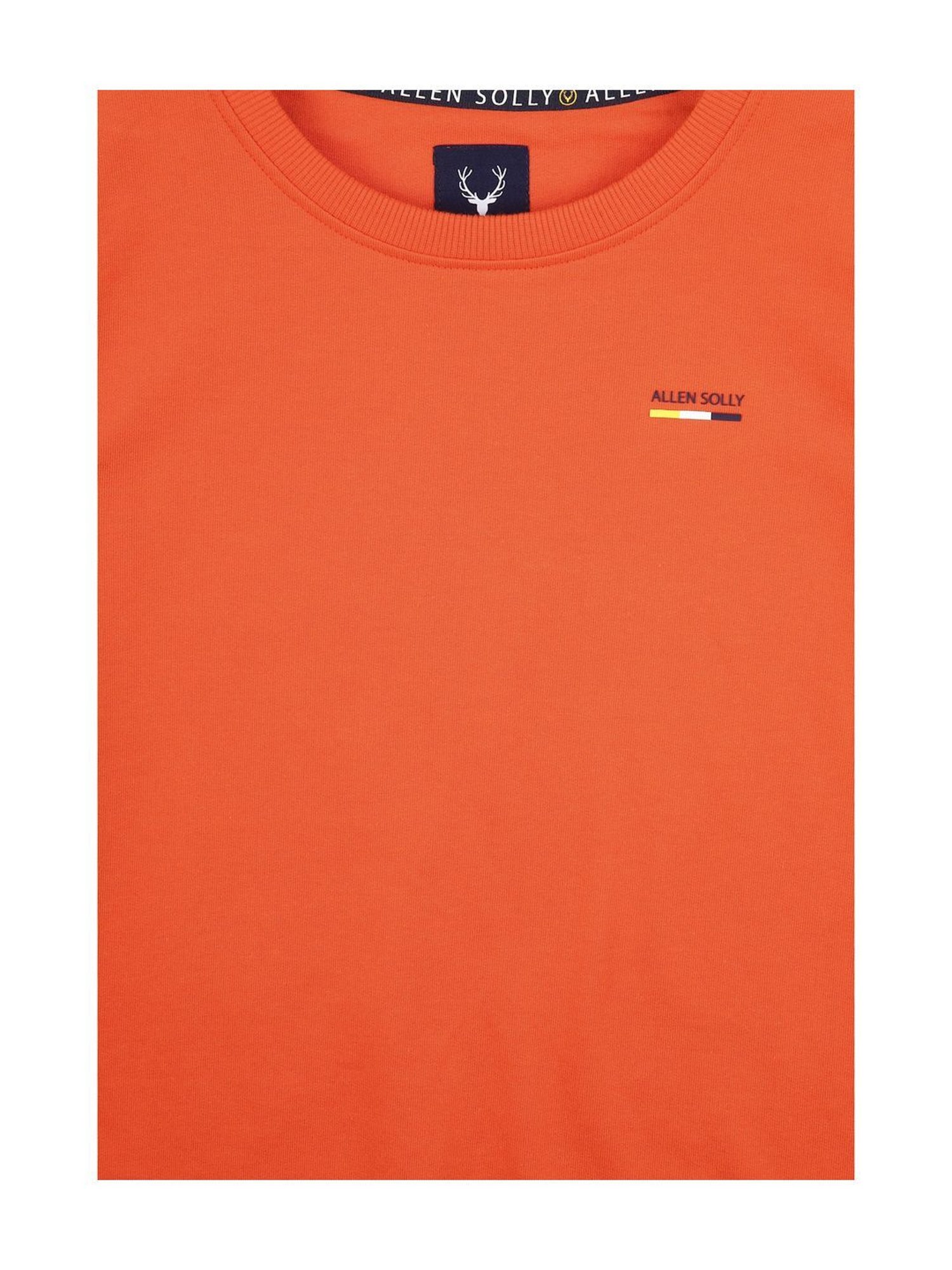 Allen Solly Junior Orange Cotton Regular Fit Full Sleeves Sweatshirt