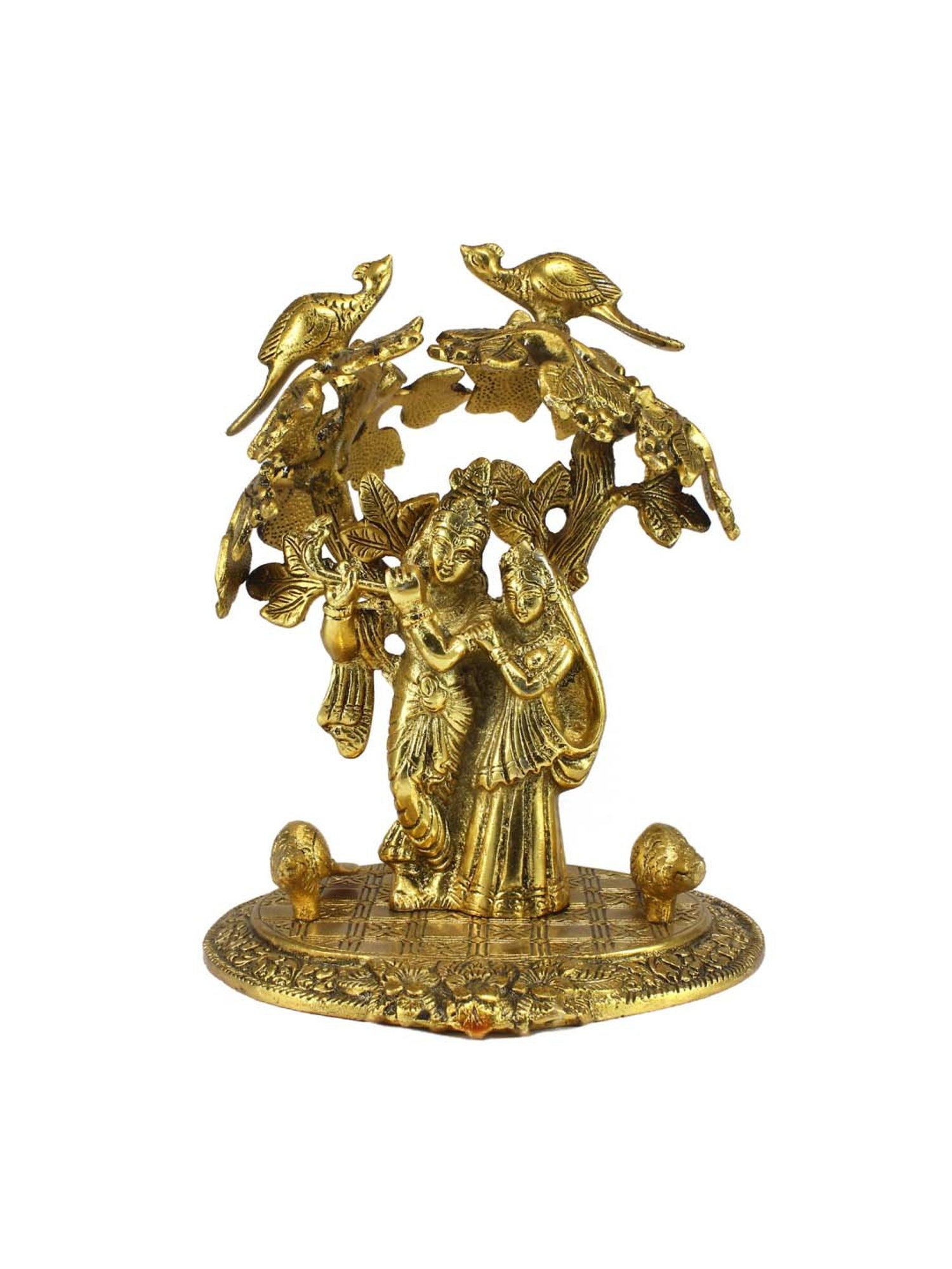 eCraftIndia Radha Krishna Standing under Tree Showpiece