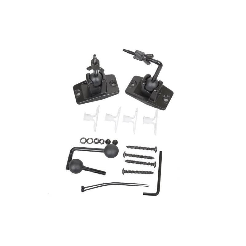 Speaker Wall Ceiling Mount Bracket One Pair for Universal Satellite, fits Keyhole and Thread Hole with 1/4 20 Threads, 4mm and 5mm Black 1ST