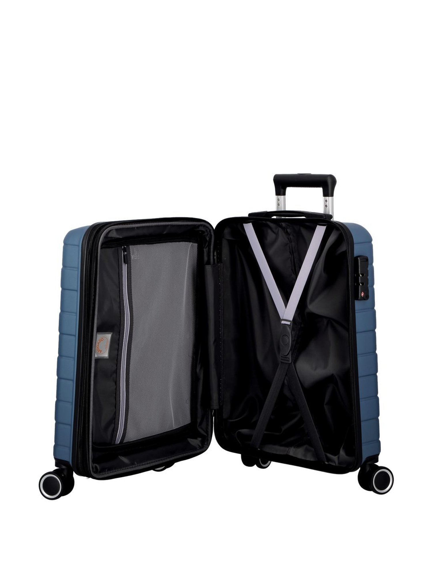 Jump Esco Blue 8 Wheels Medium Hard Cabin Trolley Bag