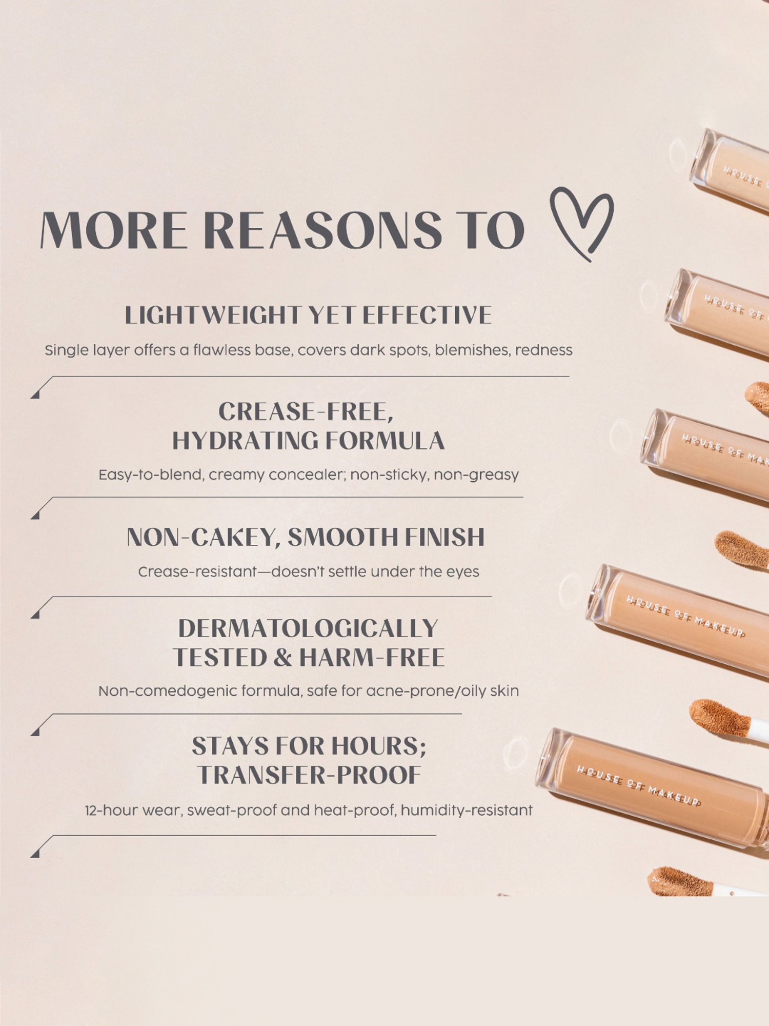 House of Makeup Zoom In Crease-Free Creamy Concealer L01-Light Skin Tone - 6 ml