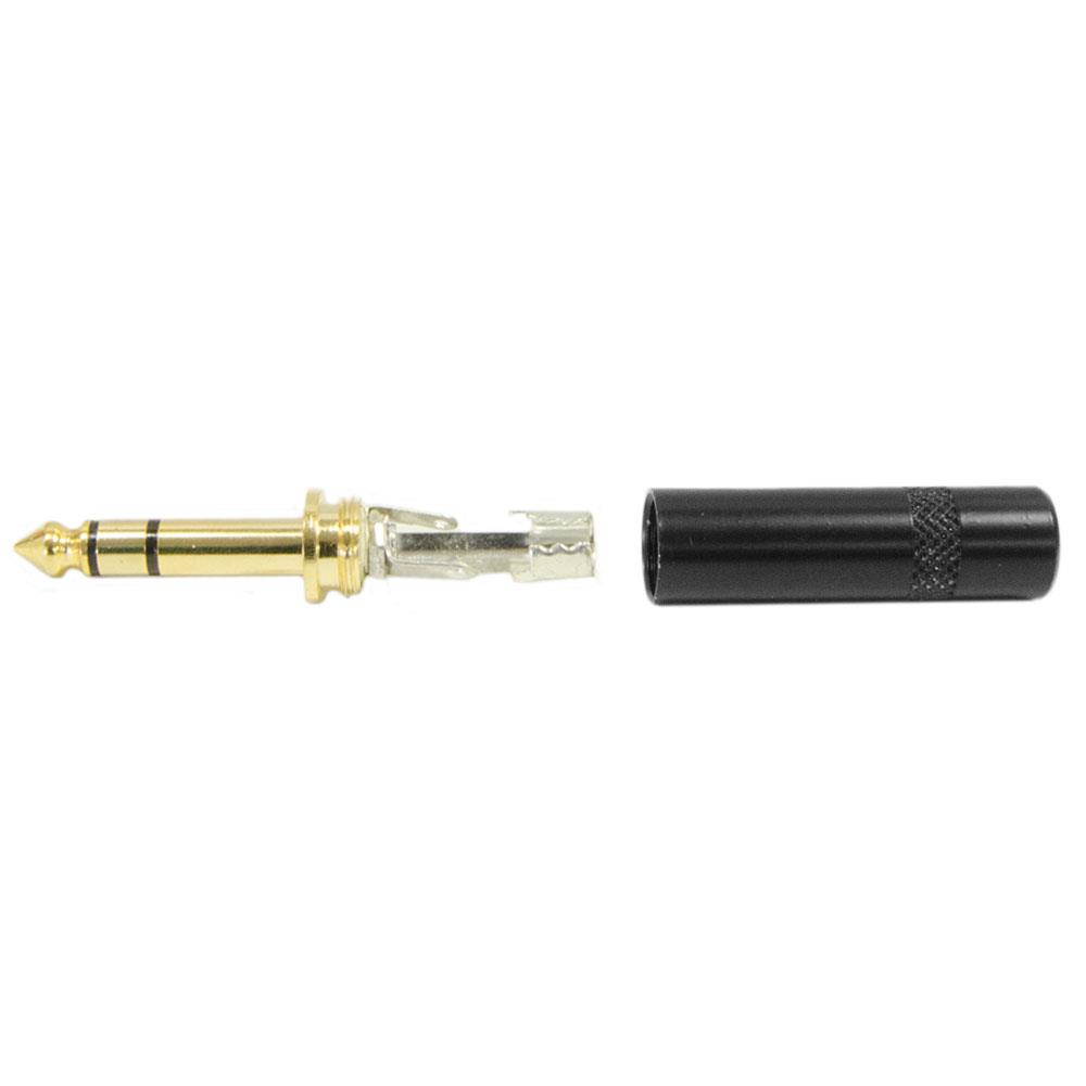 Seismic Audio - SAPT253 - 1/4" Male Stereo Jack Plug - 3 Pole - Black and Gold