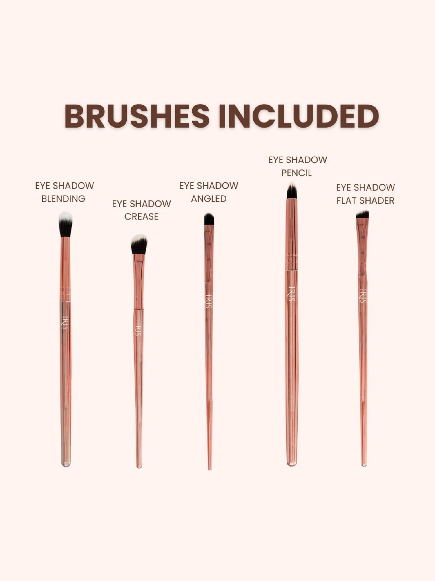 Iris Cosmetics Luminous 5-Piece Essentials Brush Set