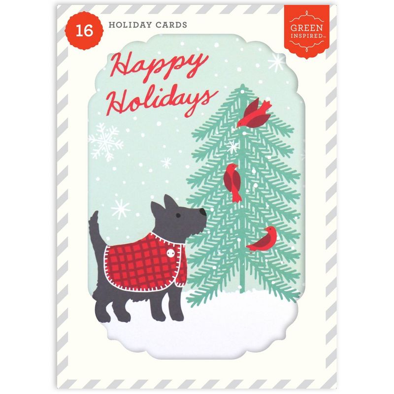 Green Inspired Dog Boxed Cards 16ct