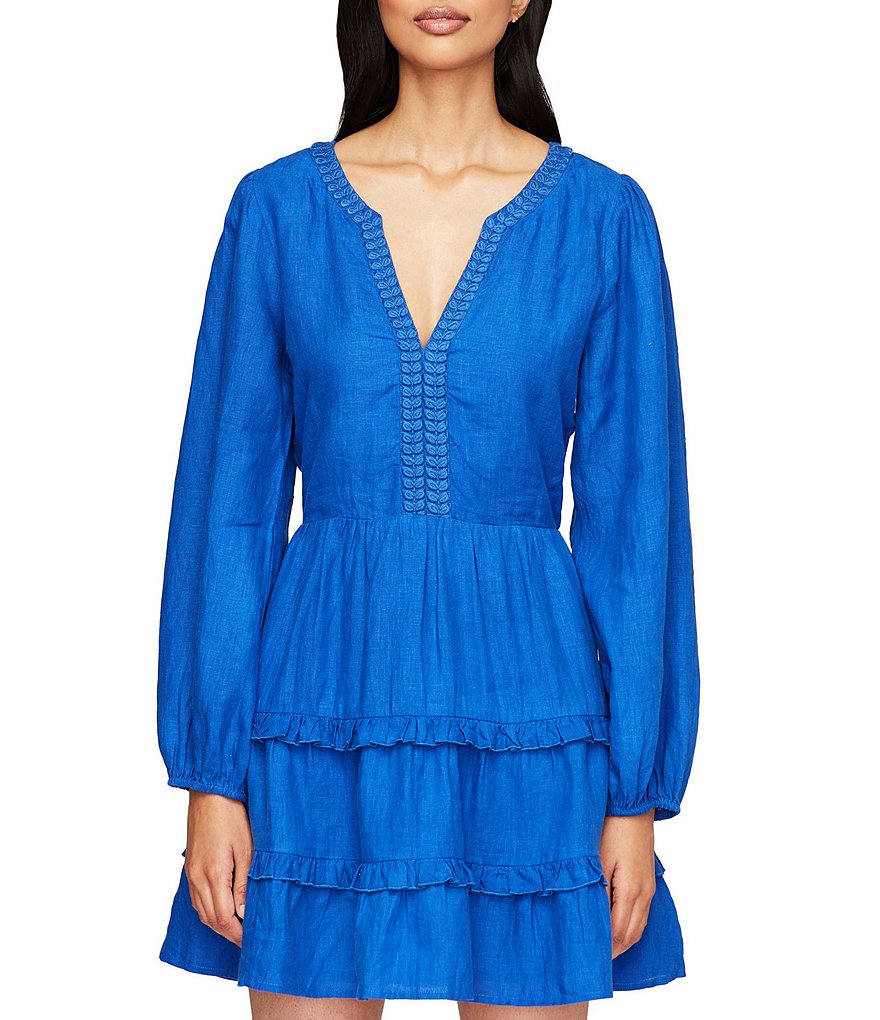 Roller Rabbit Long Sleeve Tiered Linen Naema Dress