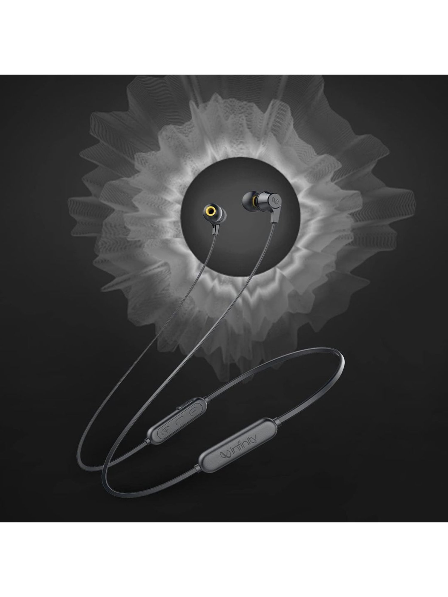 Infinity by Harman Tranz 300 Dual EQ Deep Bass Wireless Neckband Microphone (Charcoal Black)