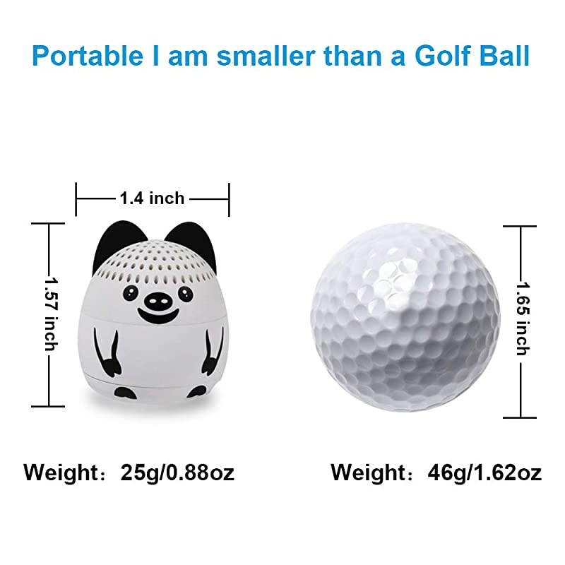 Small Bluetooth Speaker Mini Size but Great Sound QualityPhoto Selfie Button amp Answer Phone CallsBTS0011A White Pig