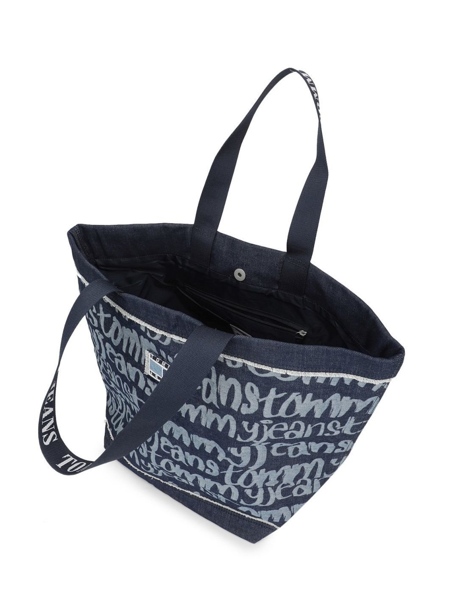 TOMMY HILFIGER Denim Script Printed Medium Tote