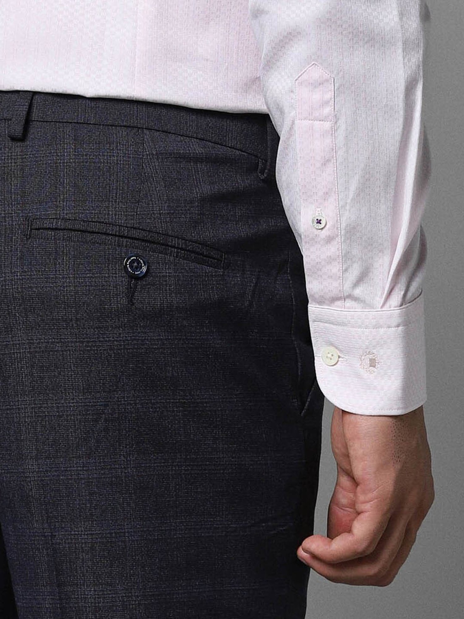 Luxure By Louis Philippe Pink Cotton Slim Fit Texture Shirt