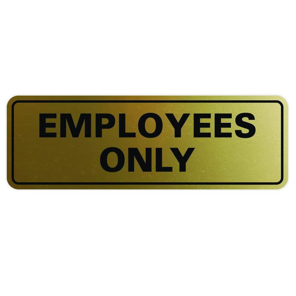 Standard EMPLOYEES ONLY Sign - Brushed Gold Medium
