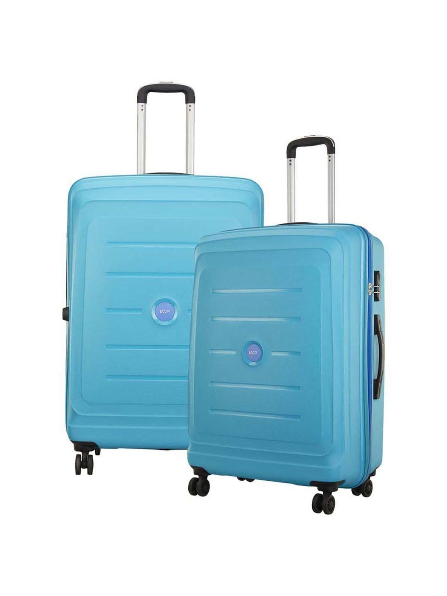 VIP Corsa Turquoise Textured Trolley Bag Pack of 2 - 55 cms & 66 cms
