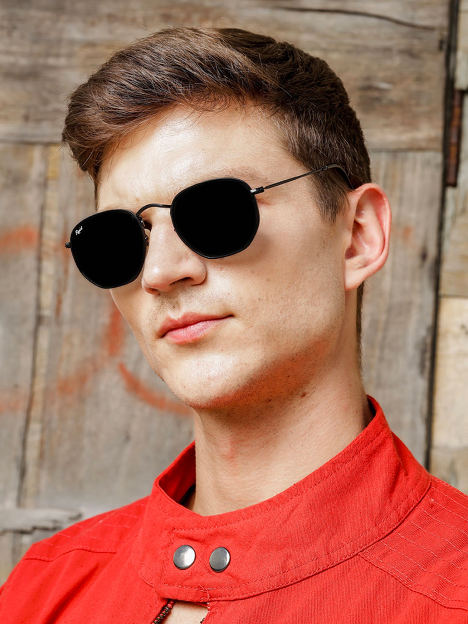 Resist Eyewear Black Hexagon UV Protection Unisex Sunglasses