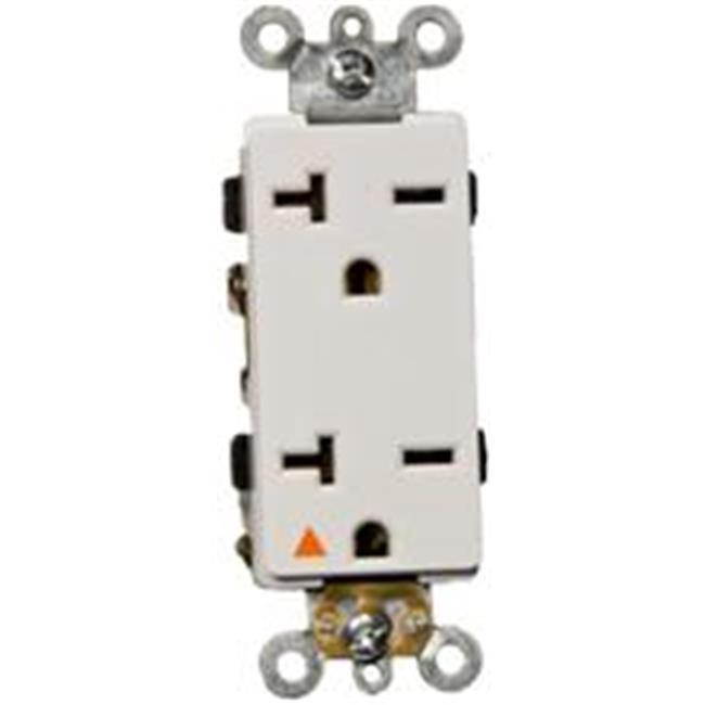 Morris Products 81926 Decorator Isolated Ground Duplex Receptacle White 20A-250V