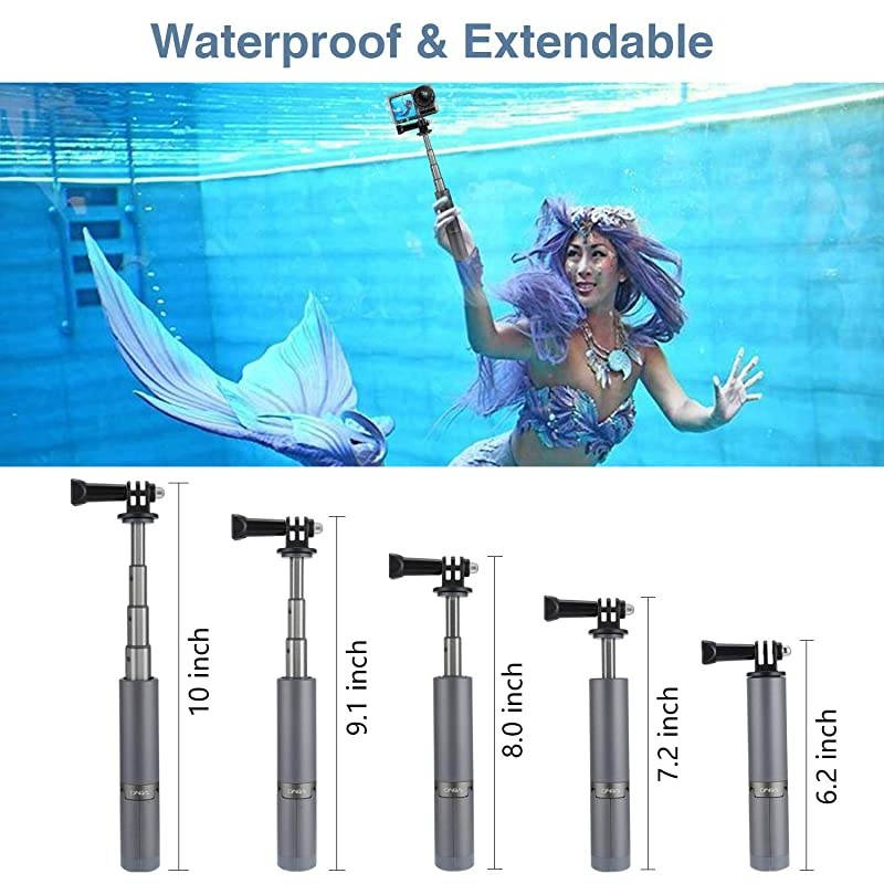 Osmo Action Mini Tripod: Go pro Hand Grip Extension Pole/Portable Waterproof Monopod Stick & Volgging Tabletop Stand Tripod for GoPro Hero/Osmo Mobile/Gimble/xiao yi/Any Cameras up to 4.6 lbs