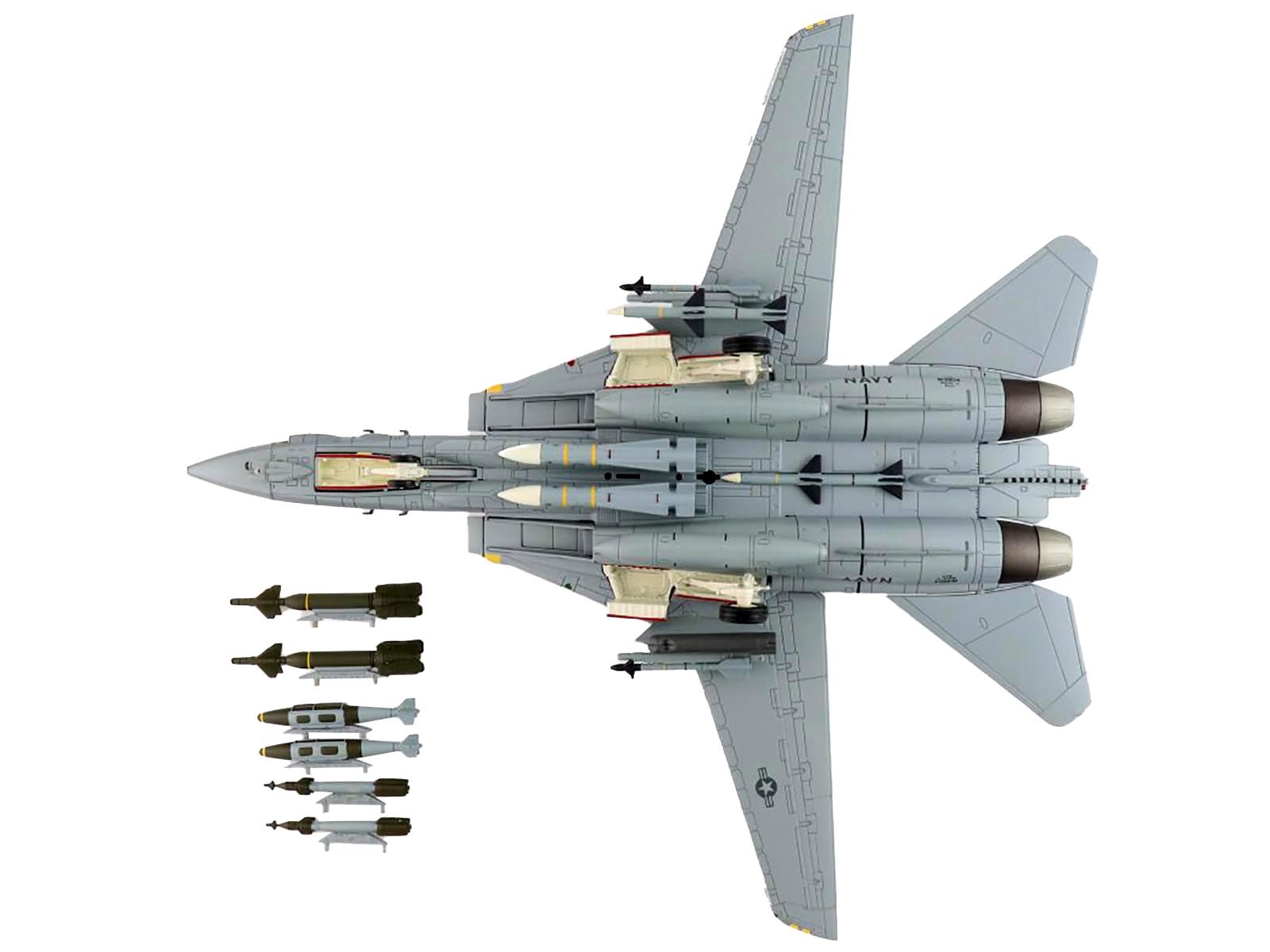 Grumman F-14B Tomcat Fighter Aircraft "VF-103 Jolly Rogers USS George Washington" (2000) United States Navy "Air Power Series" 1/72 Diecast Model by Hobby Master