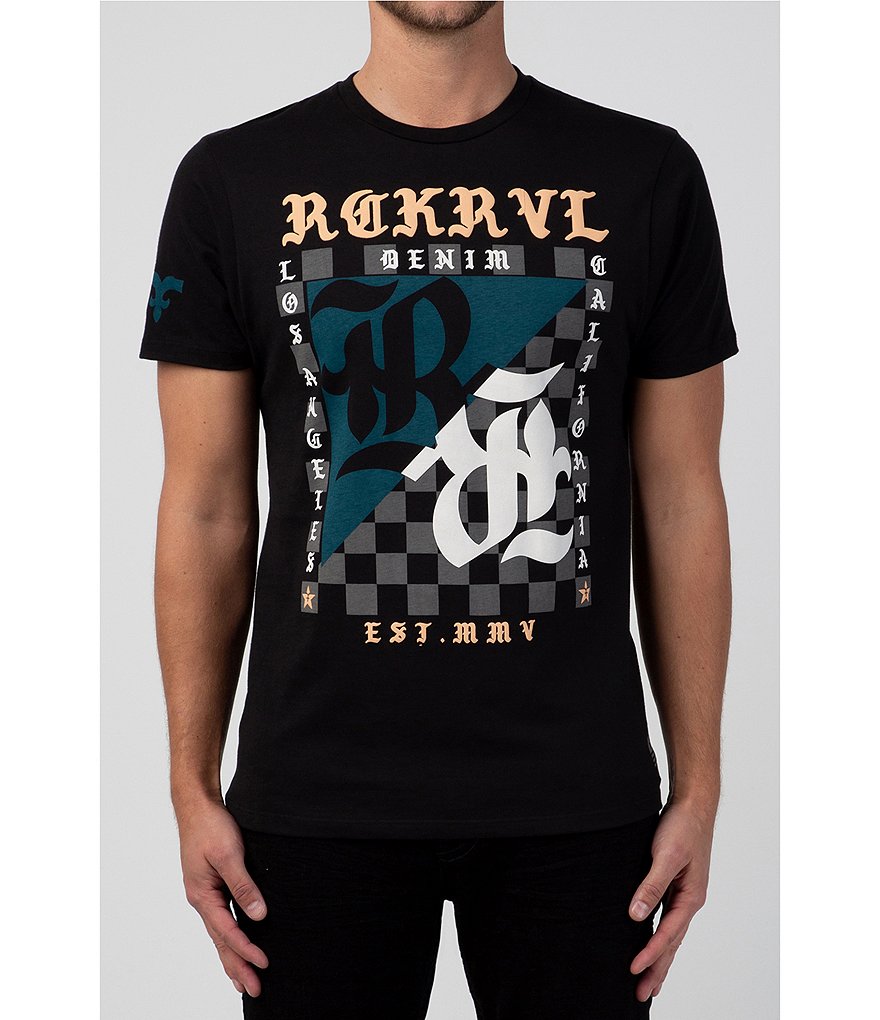 Rock Revival Checker Graphic Short-Sleeve T-Shirt
