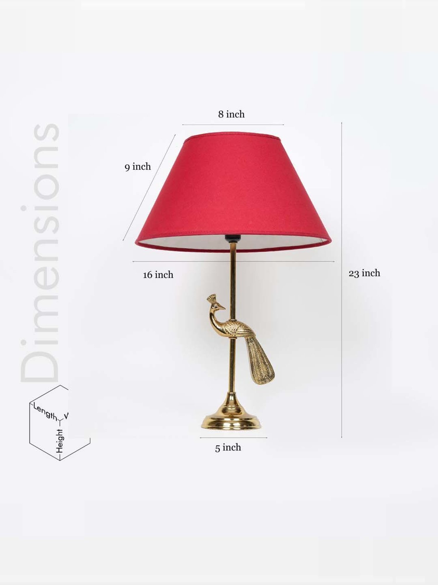 DecorativeRay Red PVC Study Table Lamp - Set of 1