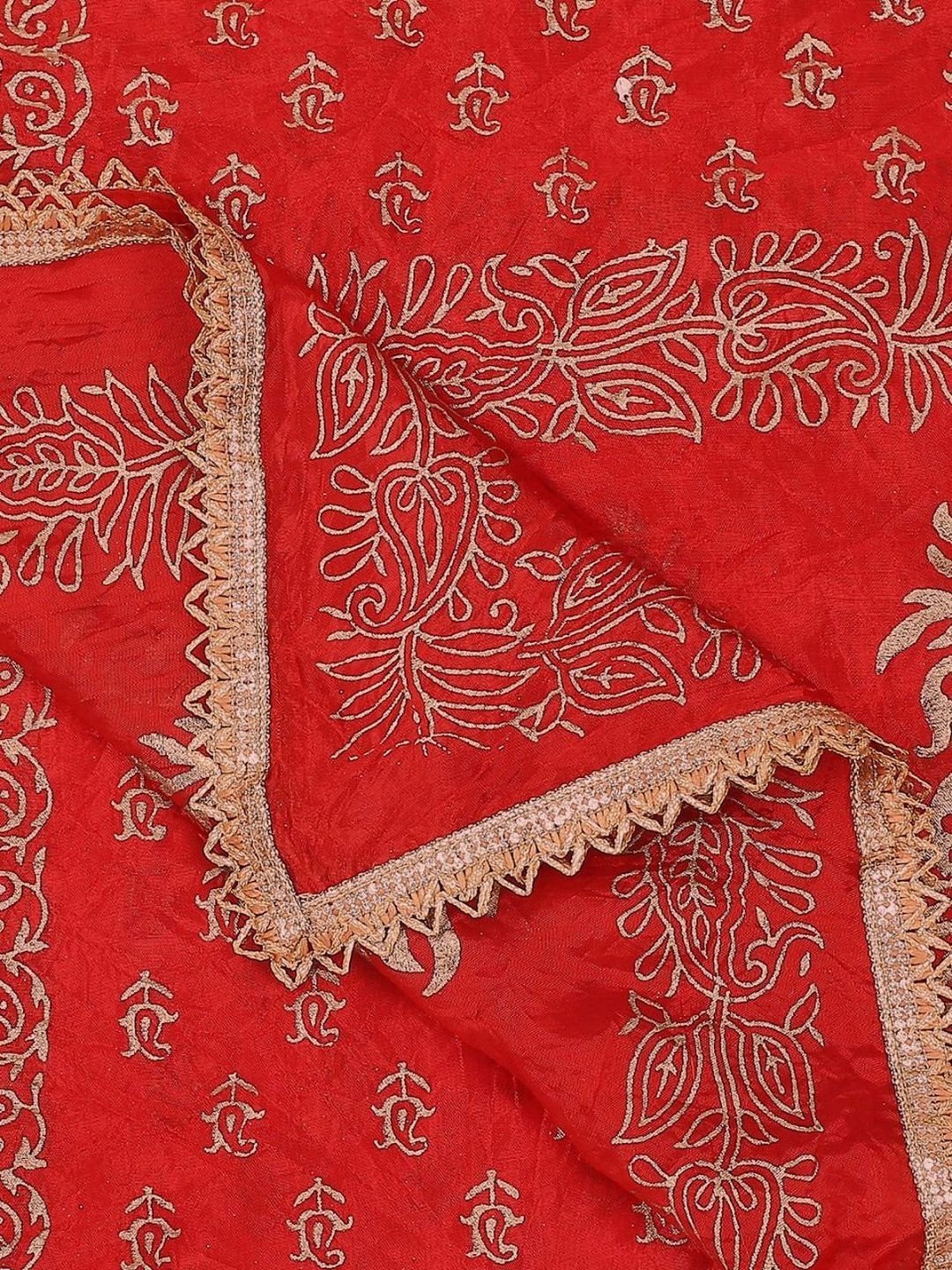 Dupatta Bazaar Red Zari Work Dupatta