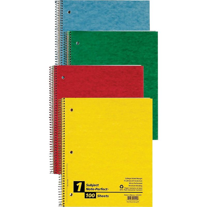 Oxford Earthwise Recycled 1-Subject Notebook, 9 25-419R