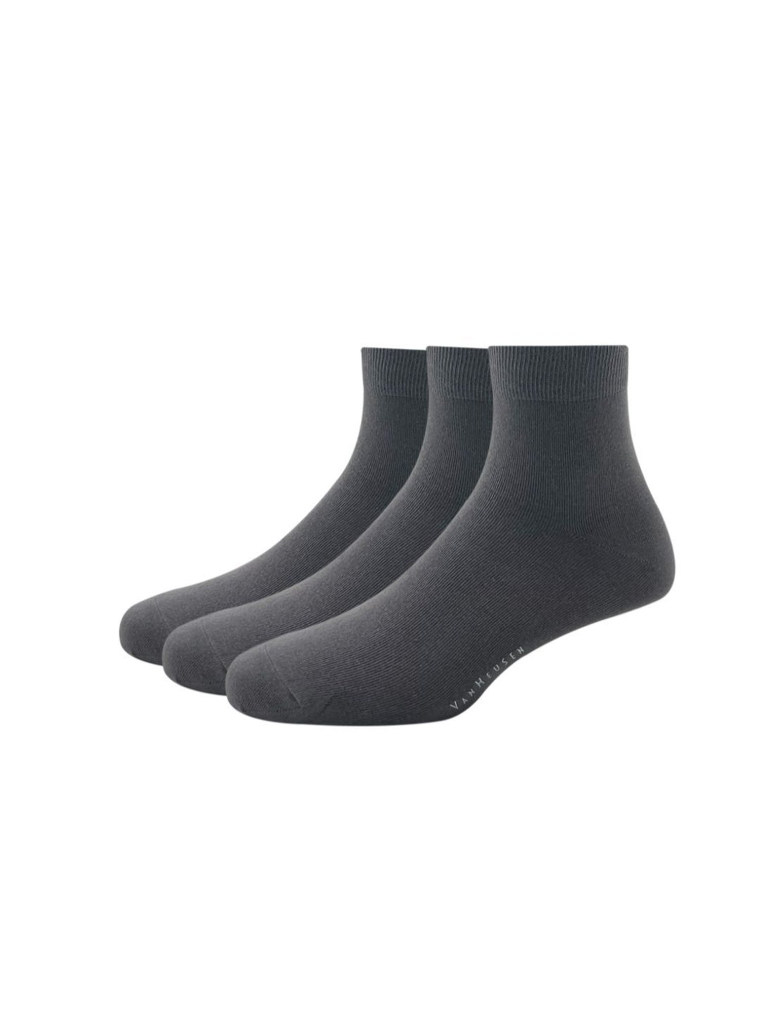 Van Heusen Grey Cotton Socks (Pack of 3)