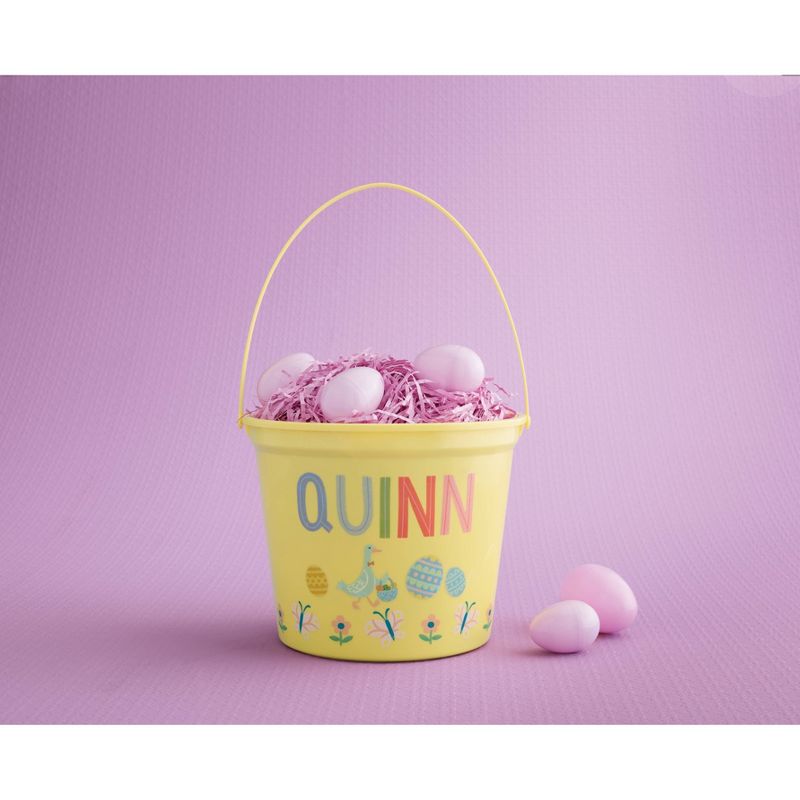 Jumbo Plastic Easter Bucket Printed Boarder with Stickers White - Spritz™