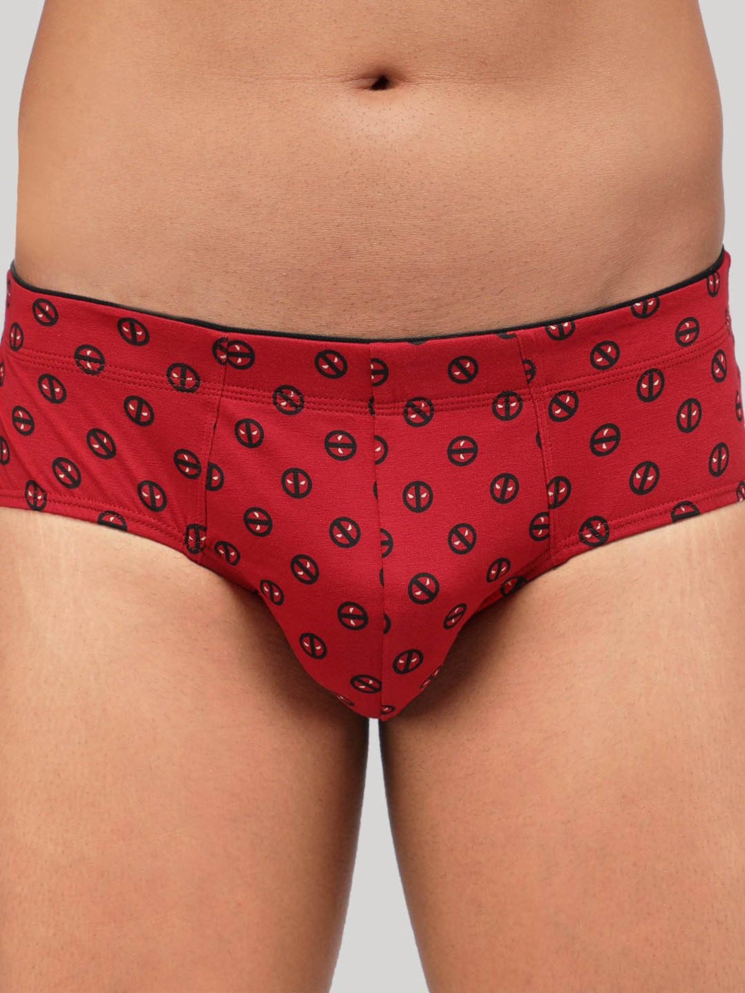 Zoiro Black & Chinese Red Regular Fit Printed Briefs - Pack Of 2