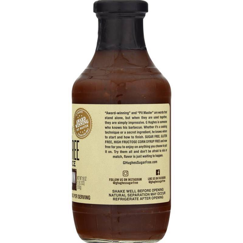 G Hughes Smokehouse Sugar Free BBQ Sauce Maple Brown Flavored - 18oz