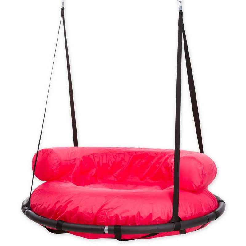 HearthSong Cozy Cushion Nest Swing for Kids and Adults with Inflatable Polyester-Covered Cushion, Holds up to 250 lbs.