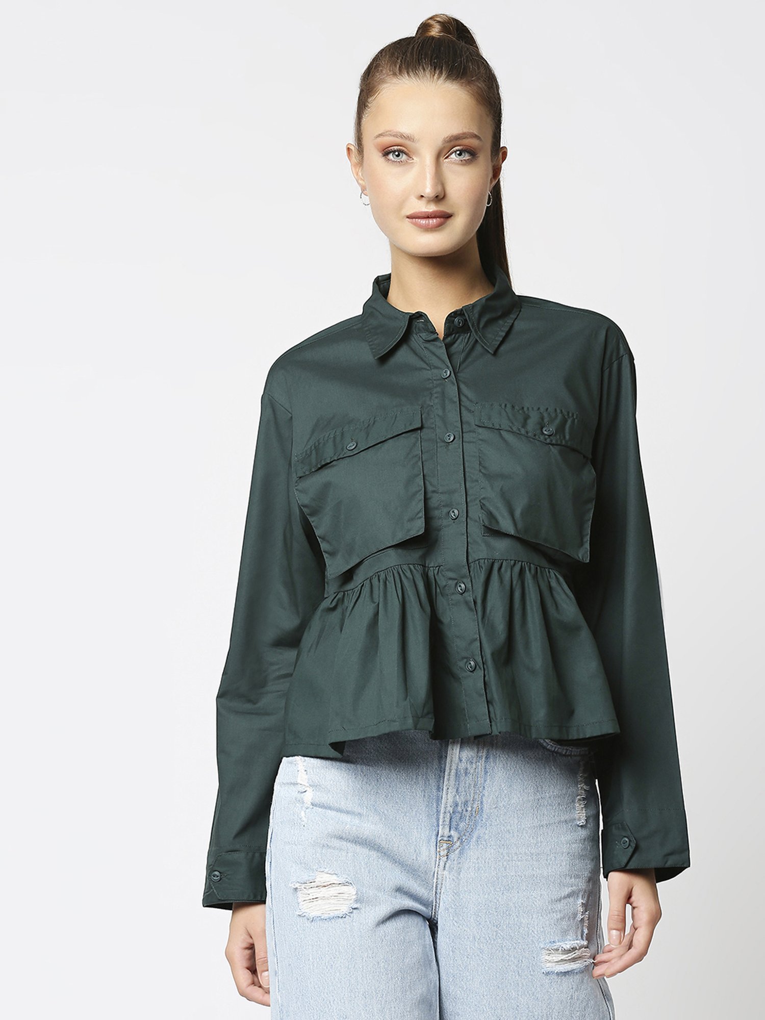 Remanika Green Pure Cotton Shirt