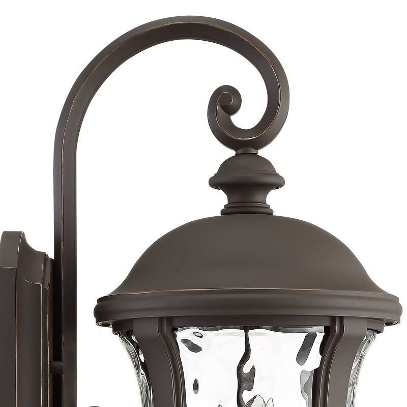 John Timberland Traditional Outdoor Wall Light Fixture Bronze 22 1/4" Clear Hammered Glass for Exterior House Porch Patio Deck