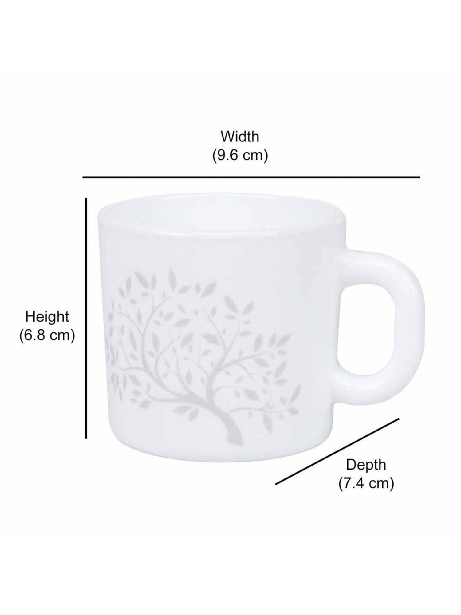 Femora Black Ceramic Coffee Mugs (0.36 L) - Set of 4