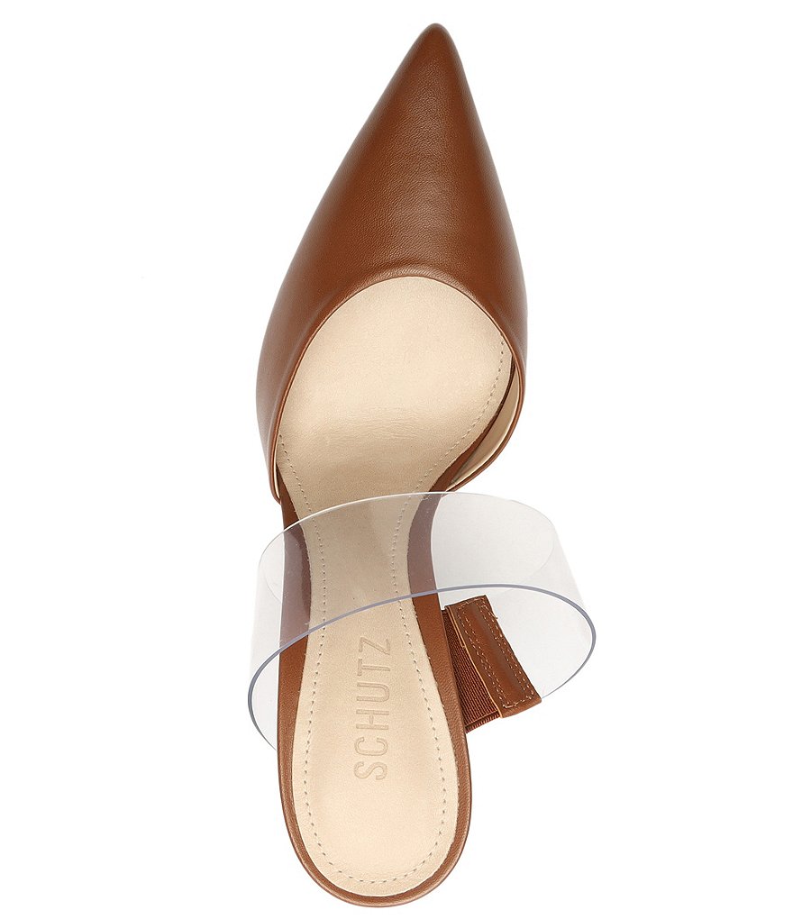 Schutz Sionne Clear Vinyl Pointed Toe Mules
