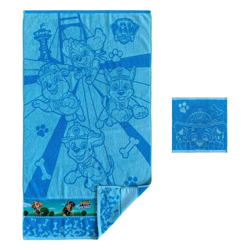 2pc PAW Patrol Power Leaps Bath Towel and Washcloth Set