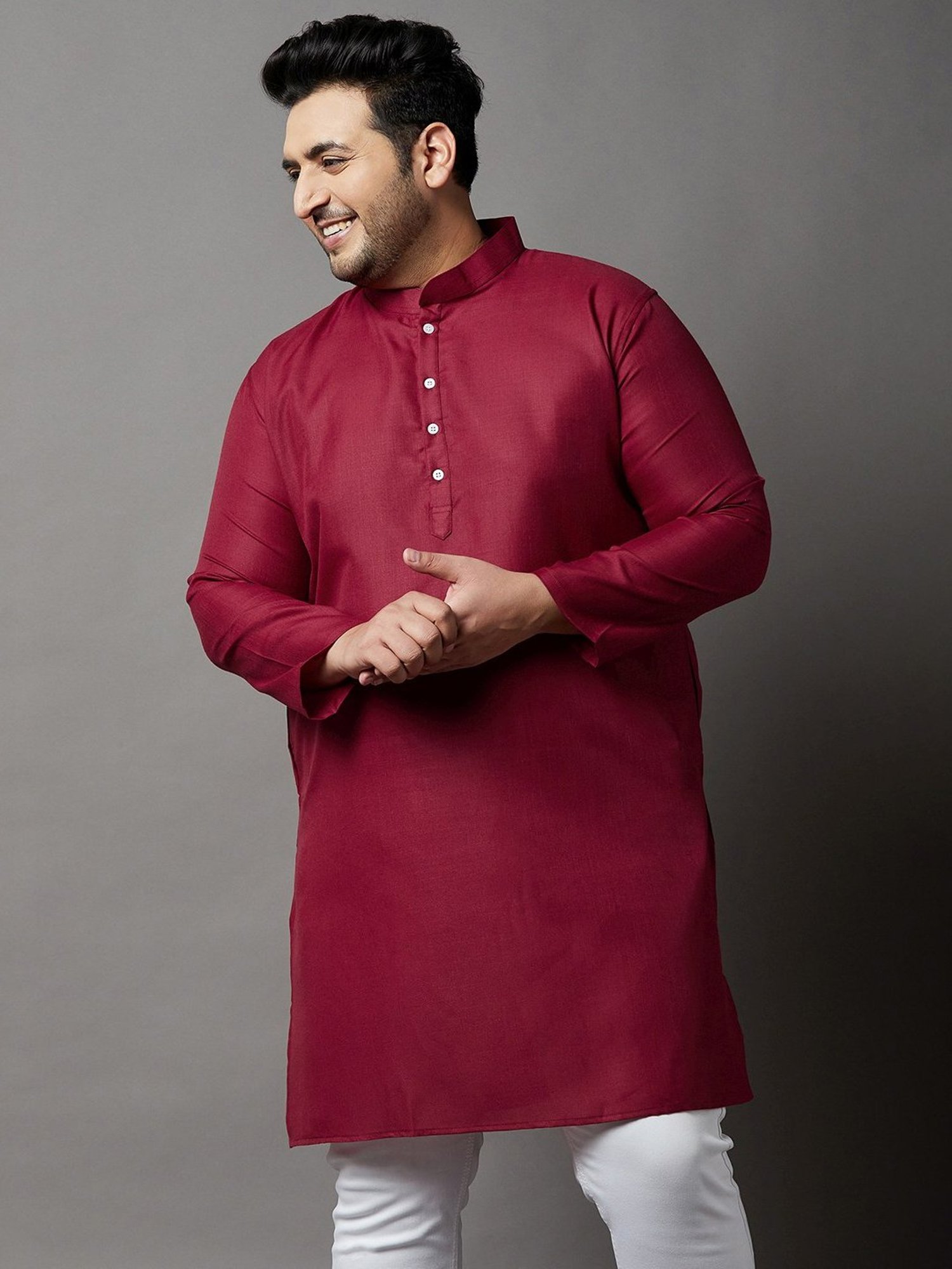 Bigbanana Maroon Regular Fit Kurta