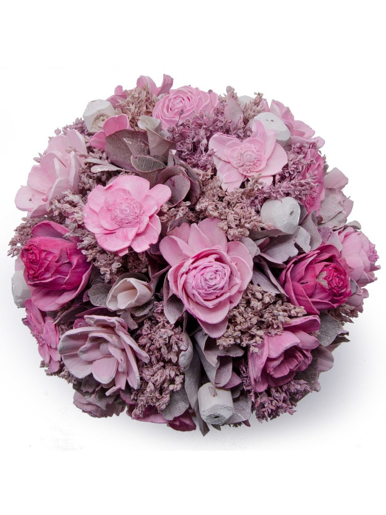 IRIS Pink Dry Flower Bouquet with Fragrance Spray Bottle