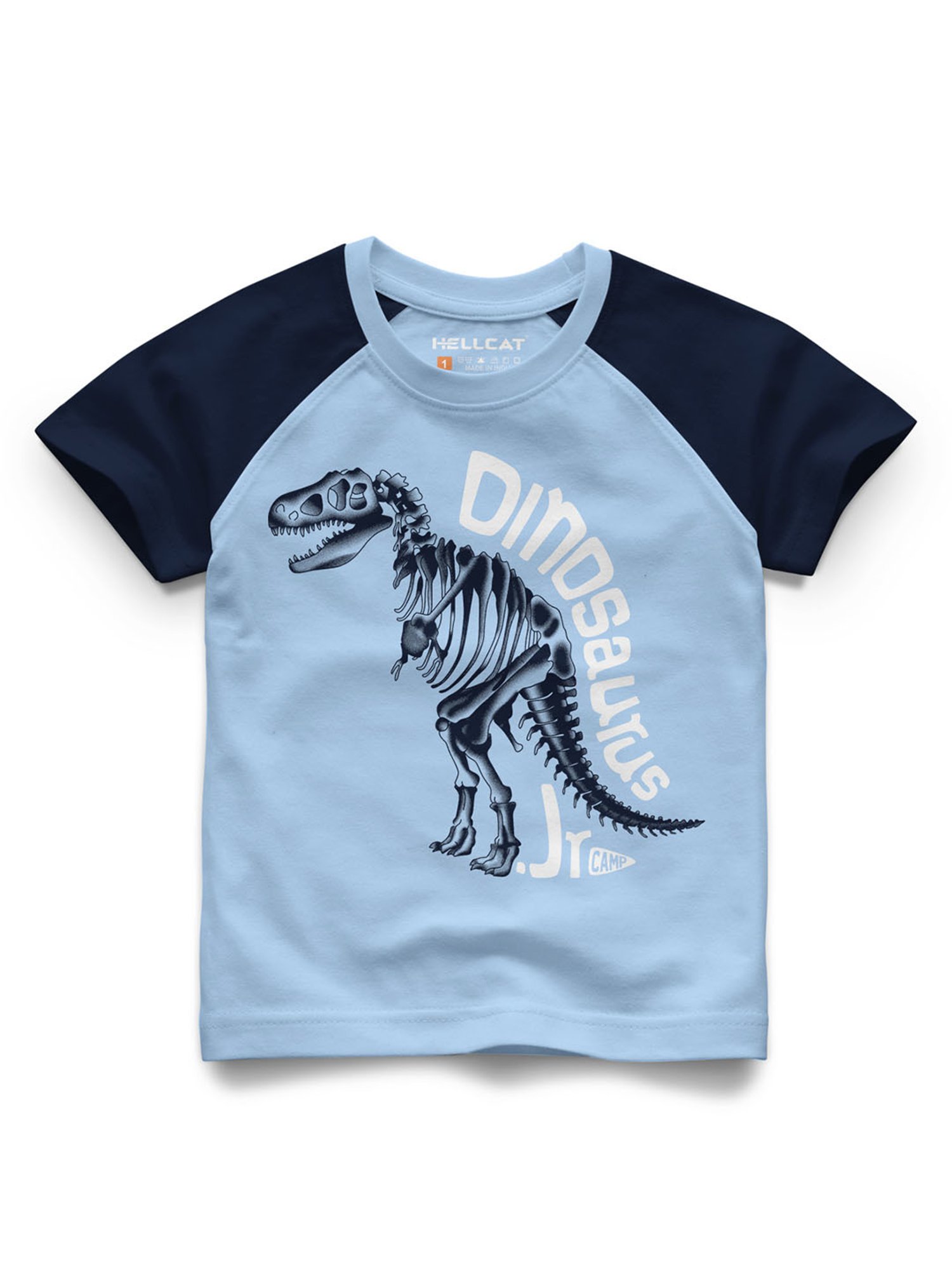 HELLCAT Kids Blue Printed T-Shirt with Shorts