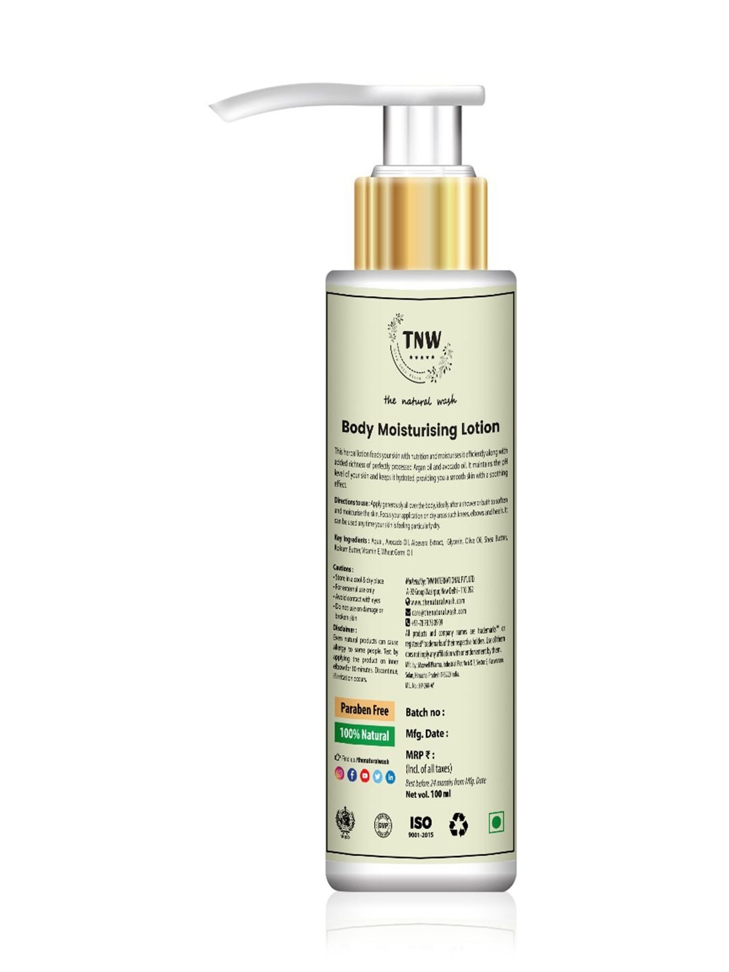 TNW-The Natural Wash Avocado Moisturizing Lotion - 100 ml
