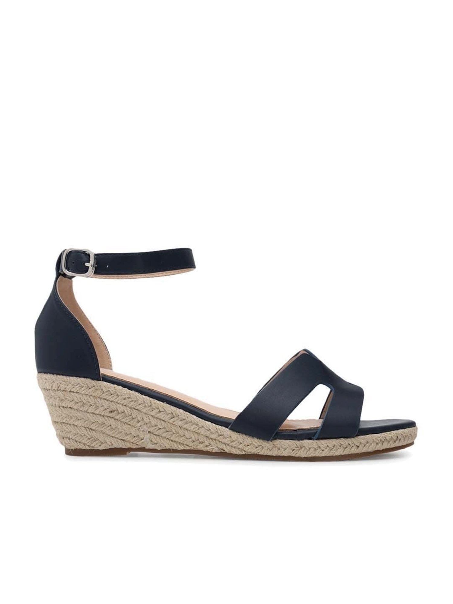 Truffle Collection Women's Blue Ankle Strap Wedges