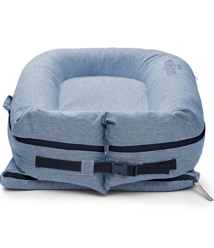 DockATot 0-8 Months Indigo Chambray Deluxe Dock Cover Stage 1