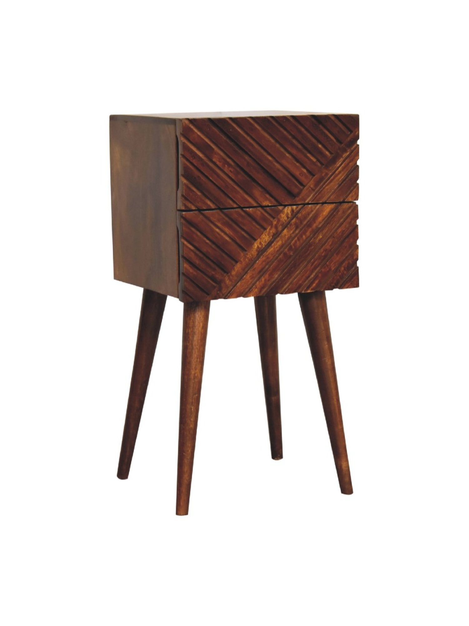 Ikiriya Avina Solid Dark Brown Wood End Table