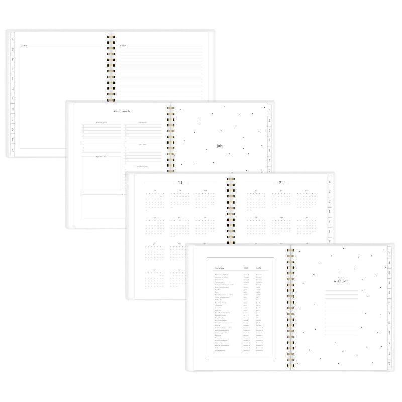 2021-22 Academic Planner 8.5" x 11" Frosted Plastic Wirebound Weekly/Monthly White with Gold Dot - Sugar Paper™
