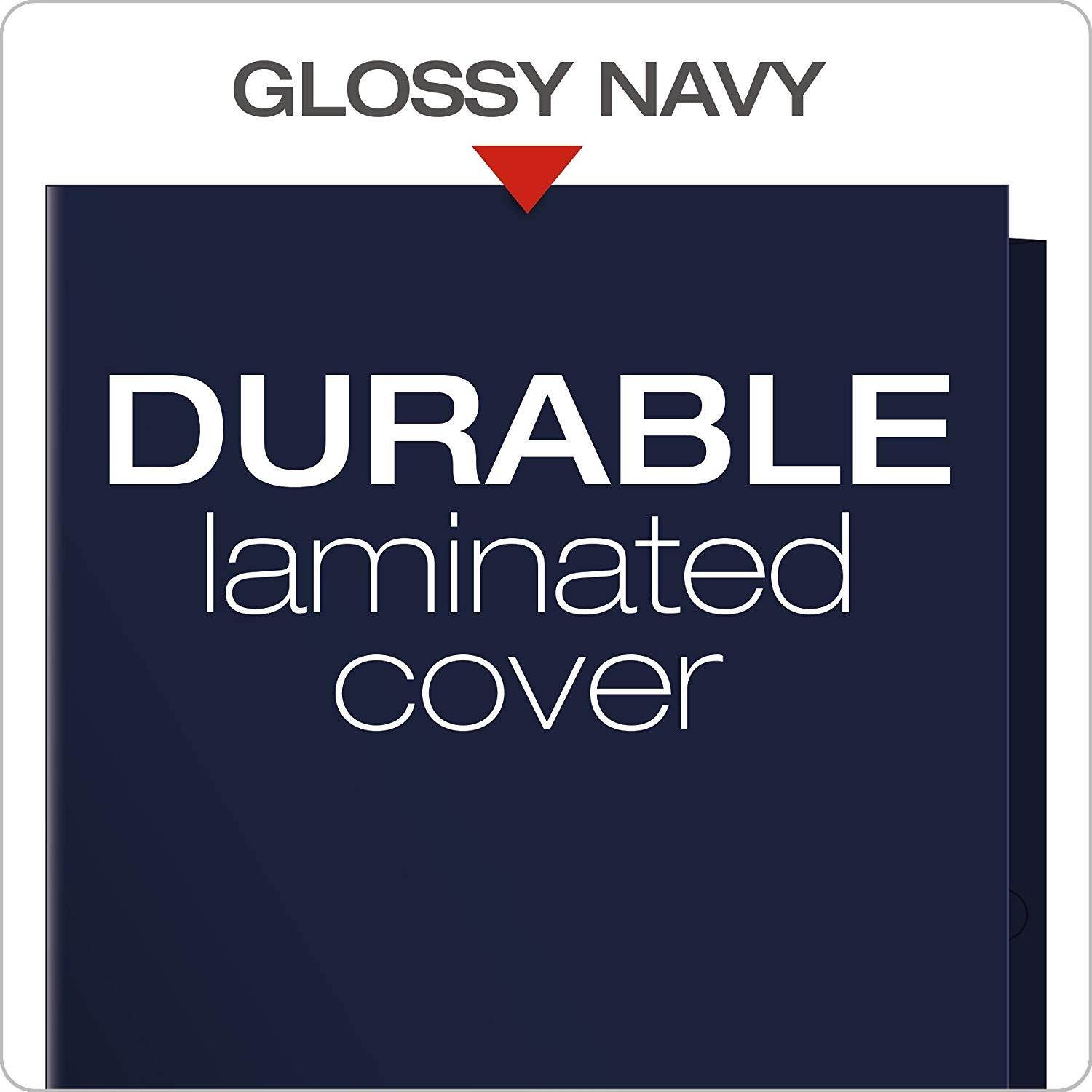 Oxford Laminated Twin-Pocket Folders, Letter Size, Navy, Holds 100 Sheets, Box of 25 (51743)