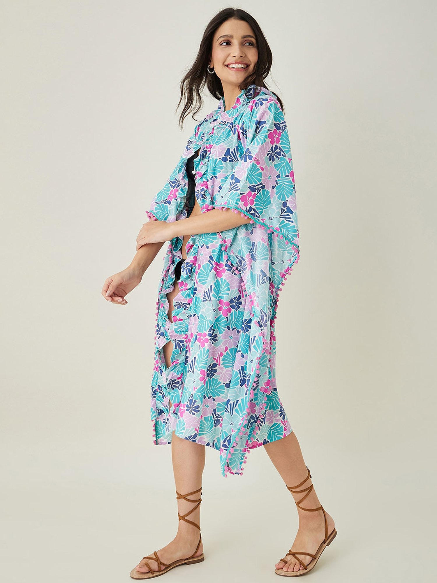 The Kaftan Company Multicolor Tie - Dye Cover Up