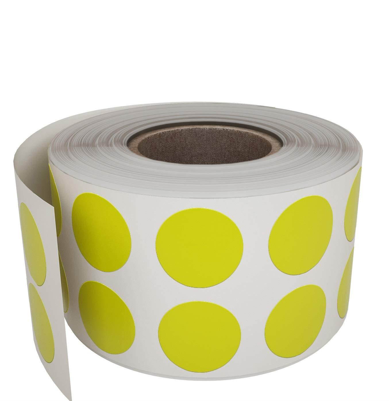 Dot Stickers in Yellow - Colored Labels in a roll for Inventory Labeling 0.50 inch 13mm Dots 1080 Pack by Royal Green