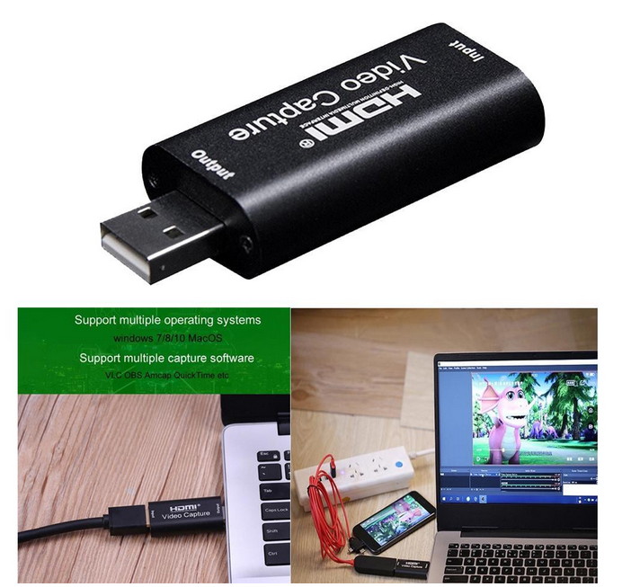 KINGZONE HDMI to USB Video Capture Card 1080P 60Hz Grabber Game/Video Live Streaming